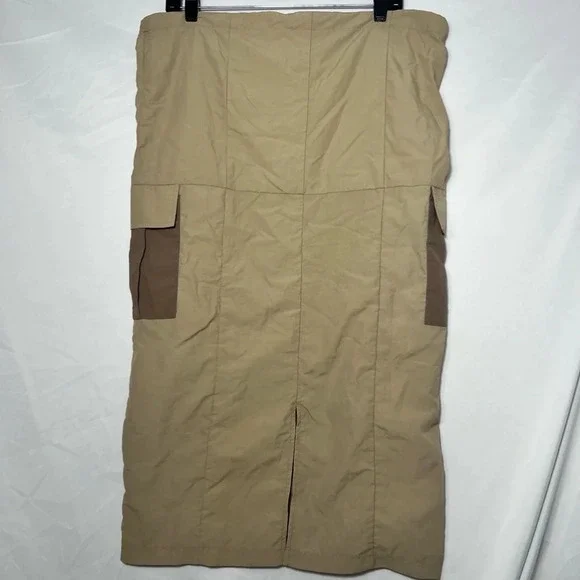 Women's Vero Moda Beige‎ High Rise Cargo Maxi Skirt Size M - Picture 2 of 7